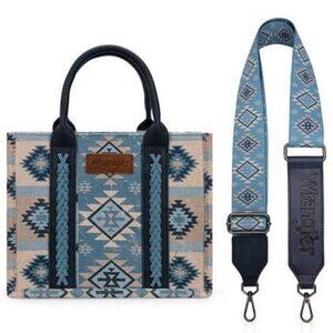 Wrangler Aztec Pattern Dual Sided Print -Tote/Crossbody Tote Hangbag Purse
